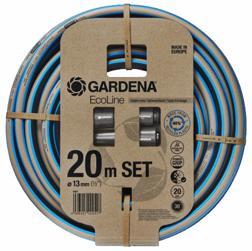 18931-20 Λάστιχο Gardena Ecoline 1/2" - 20m σετ με συνδέσμους & ακροφύσιο