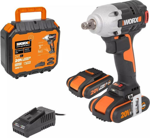 Worx Παλμική Καστάνια Μπαταρίας WX272 BL 300Nm 2X2,0Ah